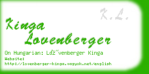 kinga lovenberger business card